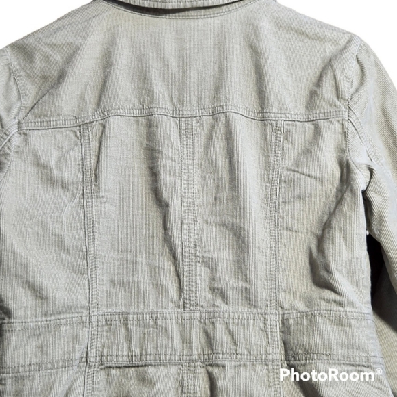 FRENCH CUFF Womens Corduroy Utility Button Down 6 Pocketed Sand/Beige Jacket M - Picture 3 of 7